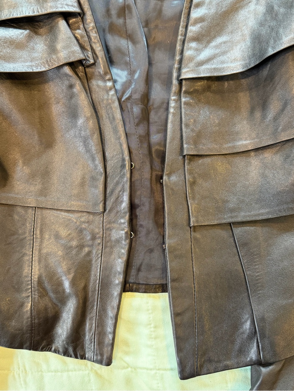 Vintage Genuine Lambskin Leather Jacket Soft Tailored Black Blazer Coat S - Picture 7 of 10